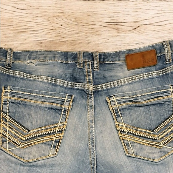 Buckle BKE Tyler Jeans Straight Leg Medium Wash Blue Denim Distressed Stretch33S - Picture 13 of 16